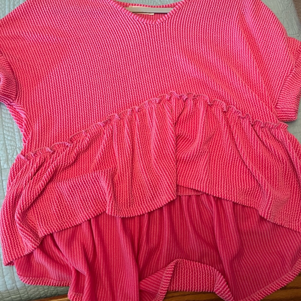 Vibrant Pink Knit Top